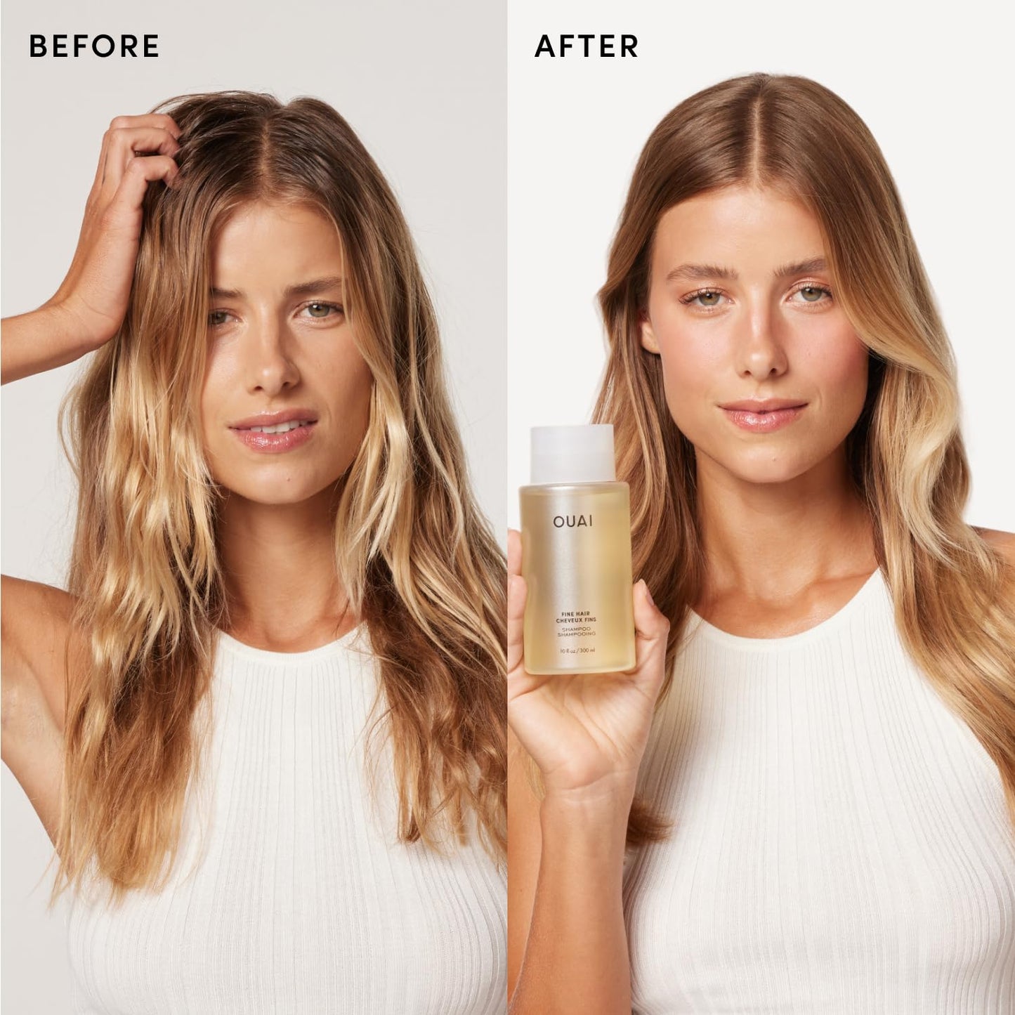 OUAI Fine Hair Shampoo & Conditioner Set, Travel Size - Volumizing Shampoo & Conditioner - With Strengthening Keratin, Biotin & Chia Seed Oil