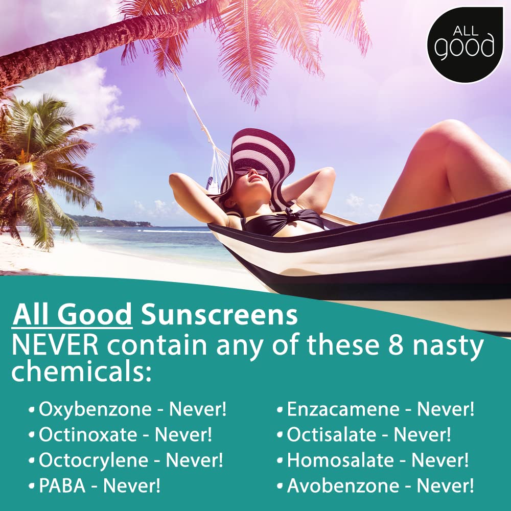 All Good Zinc Butter Sunscreen - Travel Size, Zinc Oxide Face, Nose, Ears Sunscreen, UVA/UVB Broad Spectrum SPF 50+ Water Resistant, Coral Reef