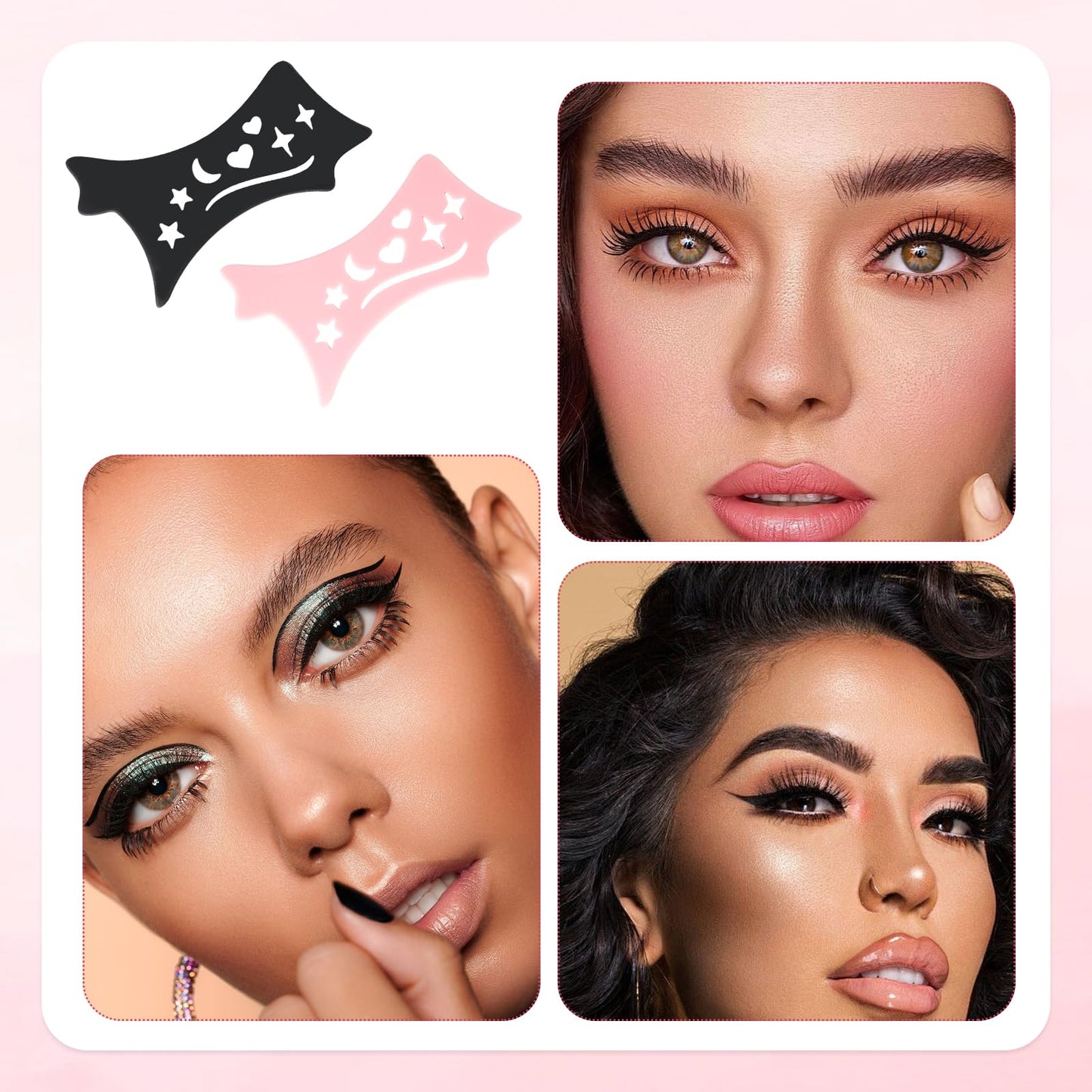 2 PCS Eyetour Eyeshadow Tool, Eyeshadow Assistant, Eyeshadows Stencils for Eyes, Perfect Eyeliner and Eyeshadows Application for Women Quick Make-Up