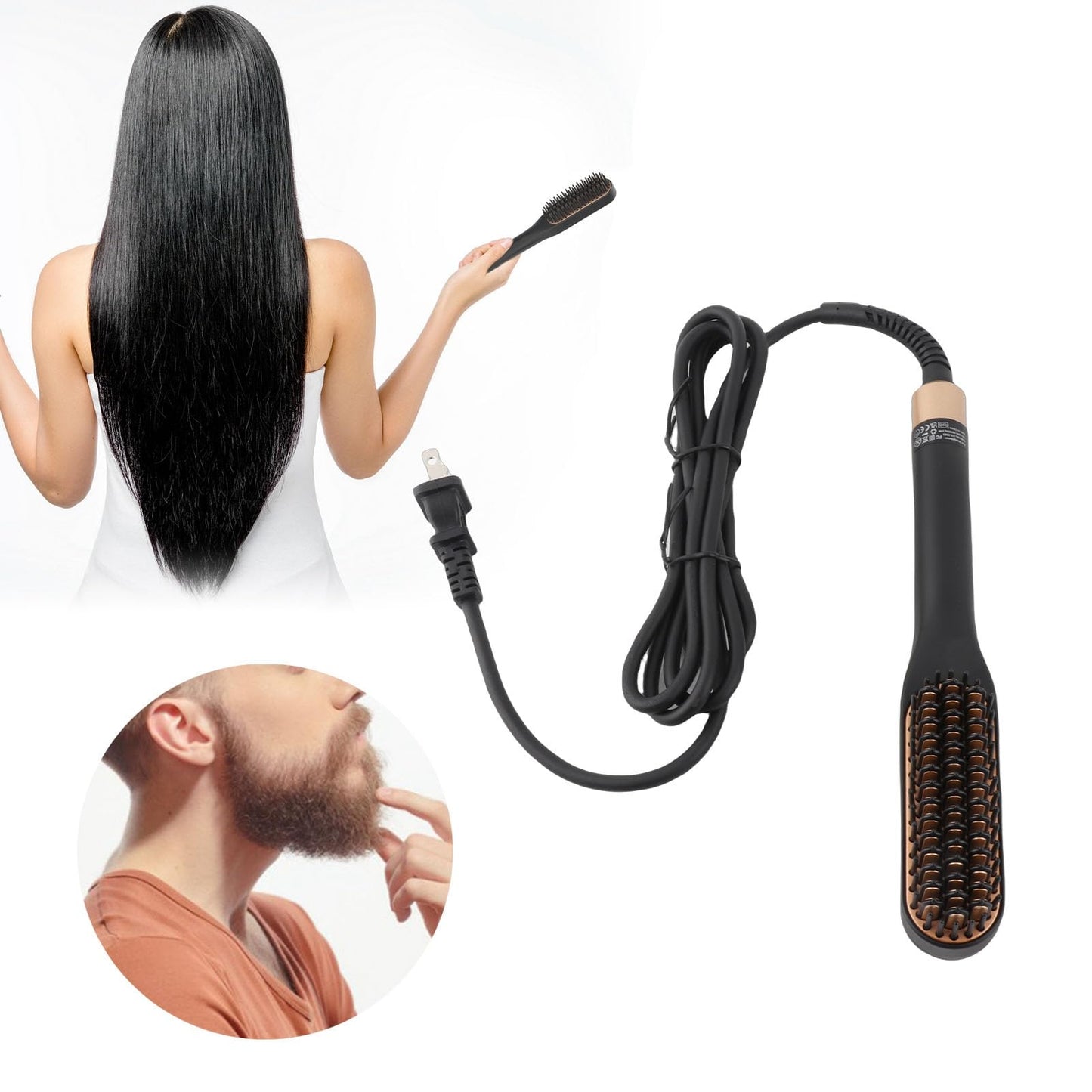 Electric Beard Straightening Comb Multifunctional Beard Straightener Brush Men Hair Styling Tool (US Plug) Beauty and Personal Care Haofy