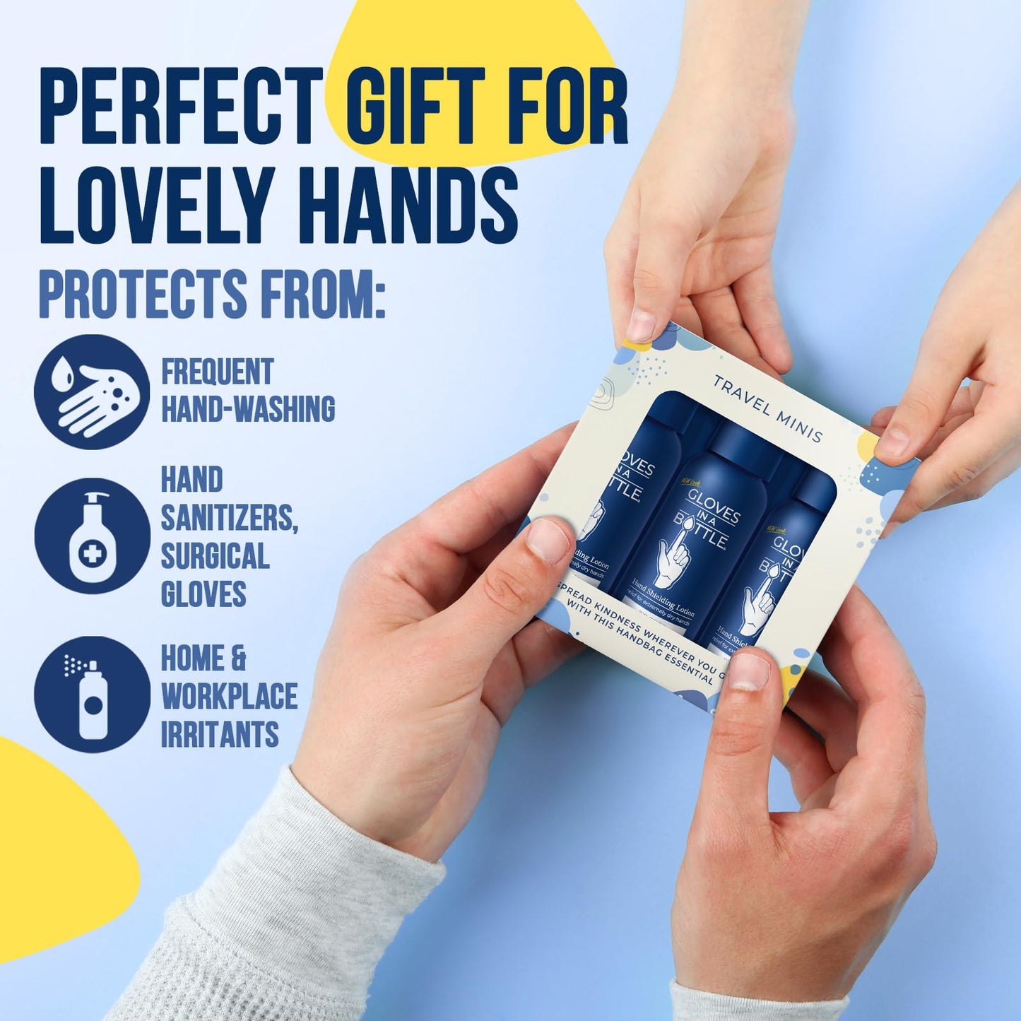 Gloves In A Bottle - Shielding Lotion for Dry Skin, Hand Lotion Travel Size, Protects & Restores Dry Cracked Skin (Travel Mini)