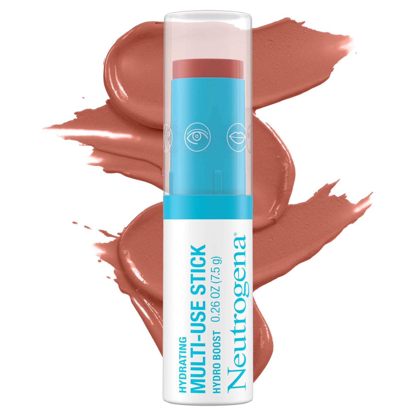 Neutrogena Hydro Boost Hydrating Multi-Use Makeup Stick with Hyaluronic Acid, Gentle Multi-Use Colored Makeup Balm to Brighten Lips, Cheeks & Eyes