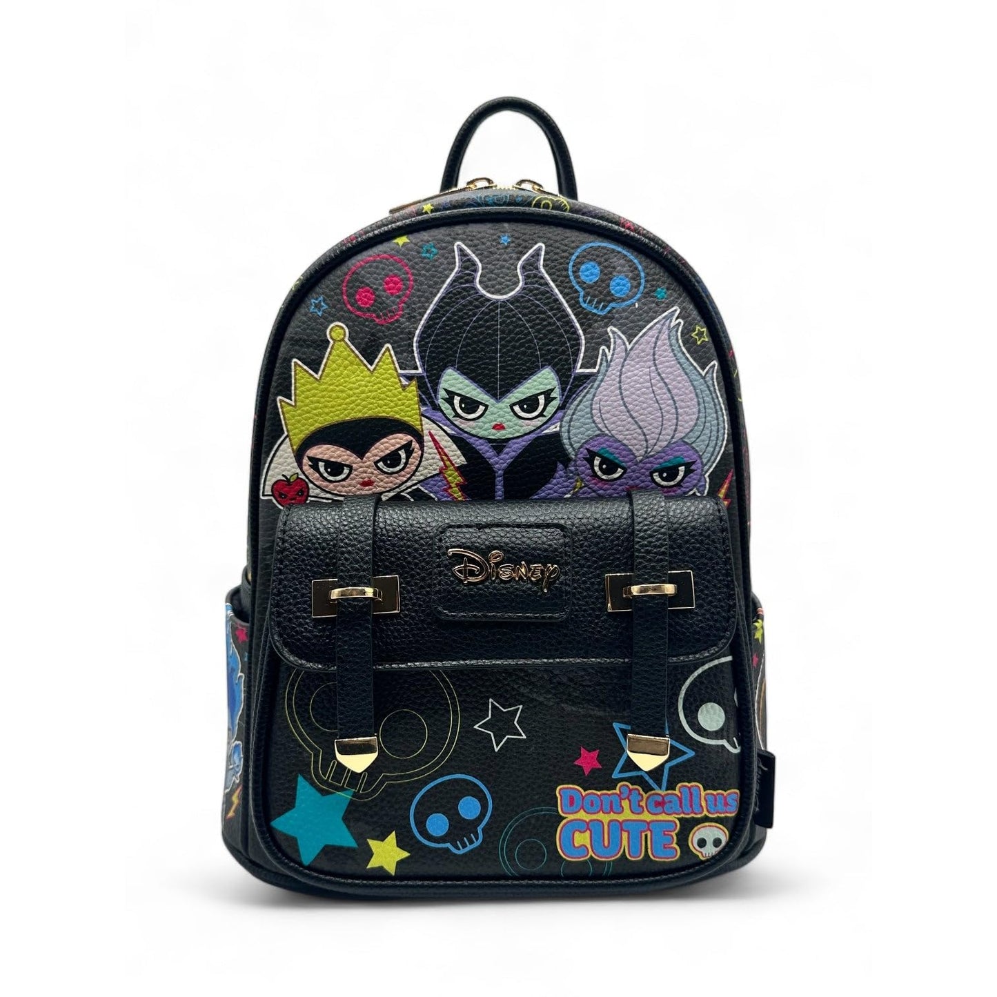 Wondapop - Villains 11"" Vegan Leather Fashion Mini Backpack, Black