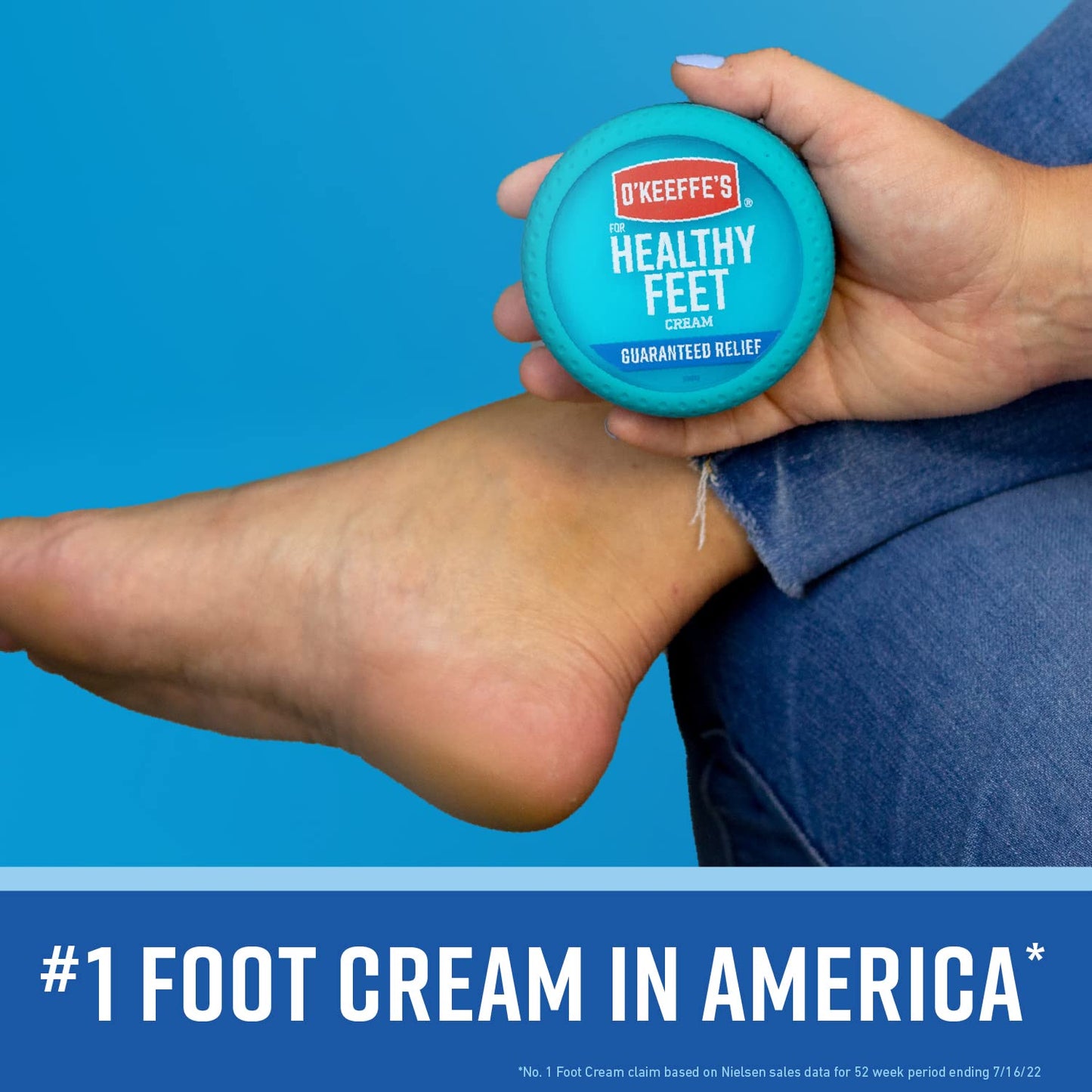 O'Keeffe's for Healthy Feet Foot Cream; Guaranteed Relief for Extremely Dry; Cracked Feet; Instantly Boosts Moisture Levels; 3.2 Ounce Jar; (Pack