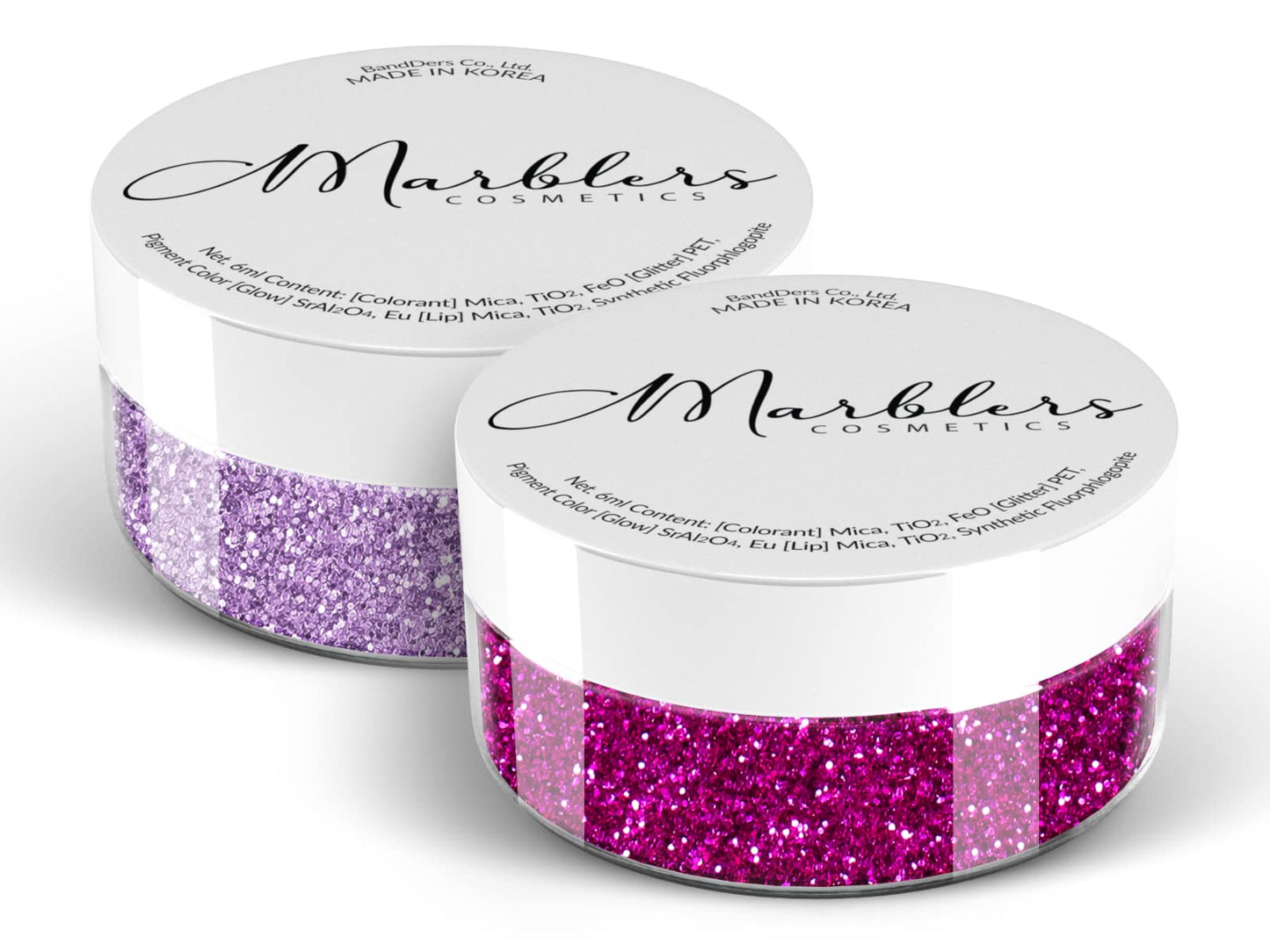 MARBLERS Twinkle Face & Body Glitter Duo [Hot Plum & Light Purple] 0.36oz (10g) | Non-Toxic | Cruelty-Free | Eyeshadow, Nail Polish, Nail Art |