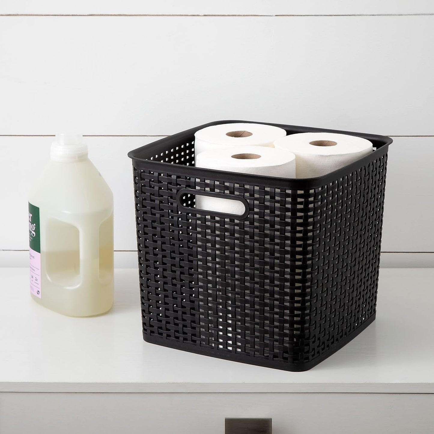 Advantus 37519 Extra Large Open Lid Storage Bin, Black