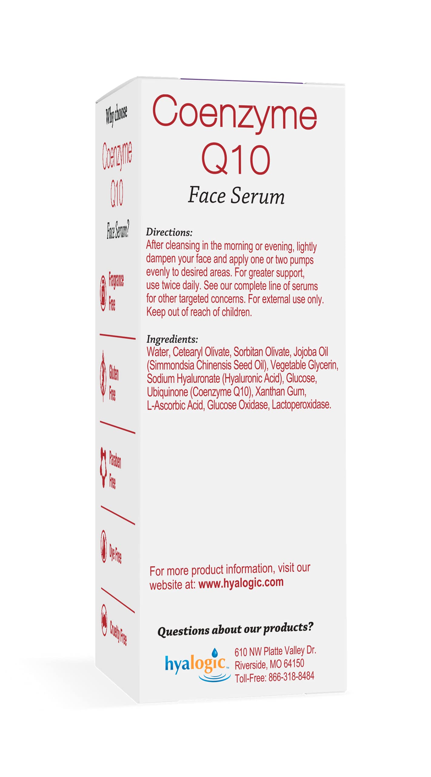 Hyalogic Episilk Coenzyme Q10 Serum w/Hyaluronic Acid for Collagen Support | Visible Firming Facial Serum For Dry Skin | Skin Rejuvenation