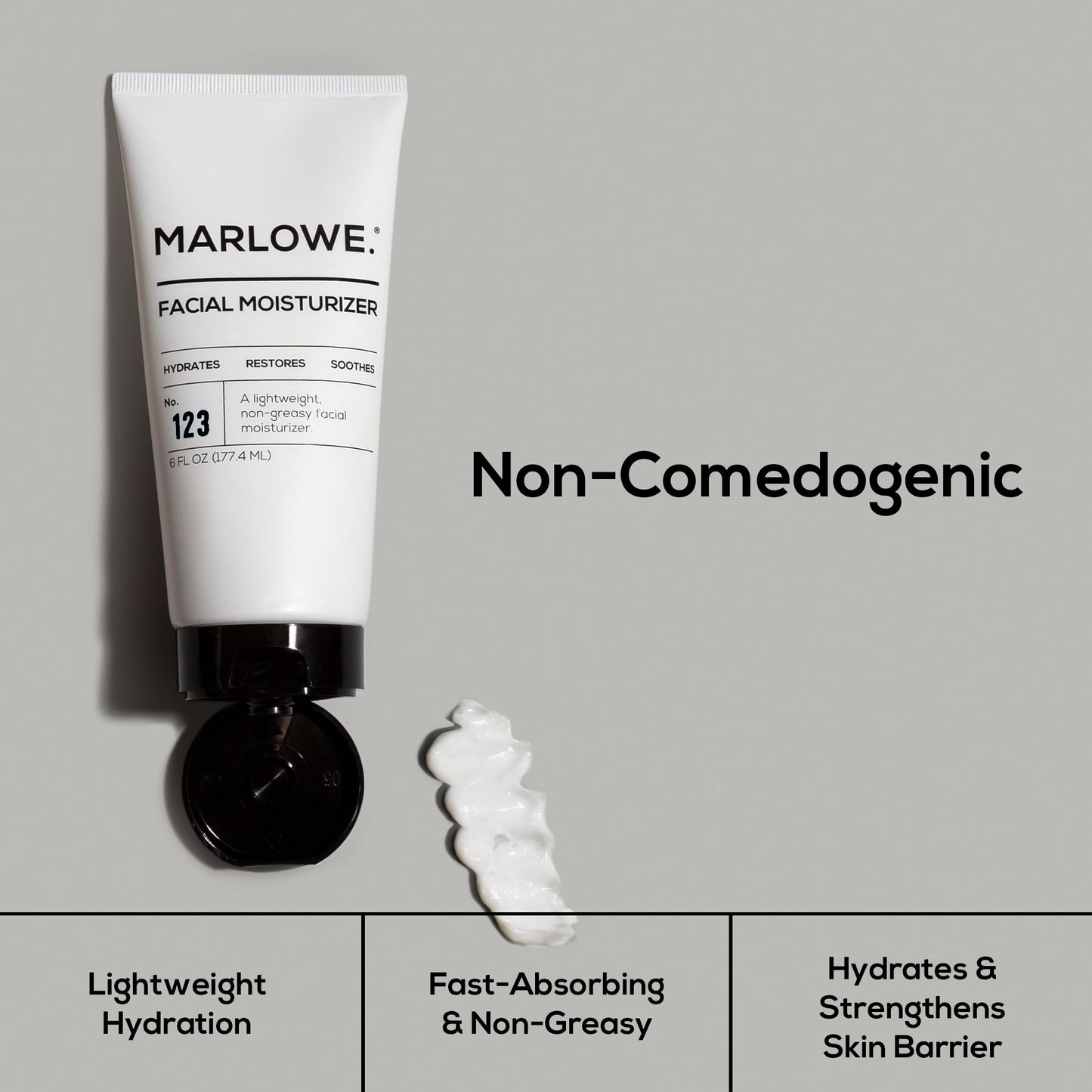 MARLOWE. No.123 Men’s Facial Moisturizer, Lightweight Daily Lotion with Aloe Vera & Green Tea for Soft, Hydrated Skin, Fresh Aloe Citron Scent