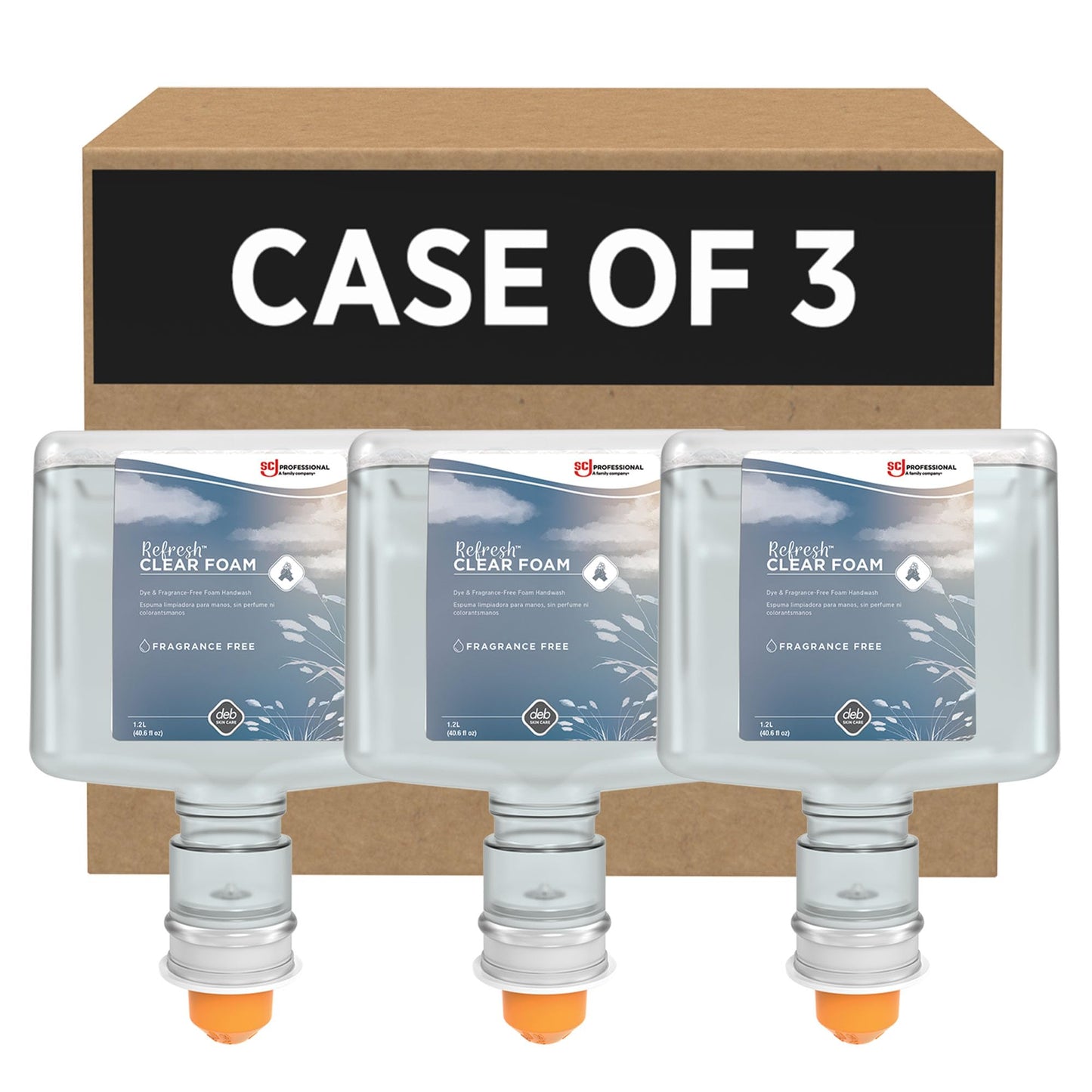SC Johnson Professional REFRESH CLEAR FOAM HAND SOAP TOUCH FREE 1.2 LITERS, 3 PACK
