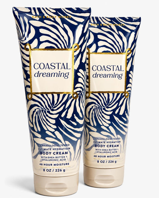 Bath & Body Works Coastal Dreaming Ultimate Hydration Body Cream 2-Pack - Salty Vanilla Driftwood Scent