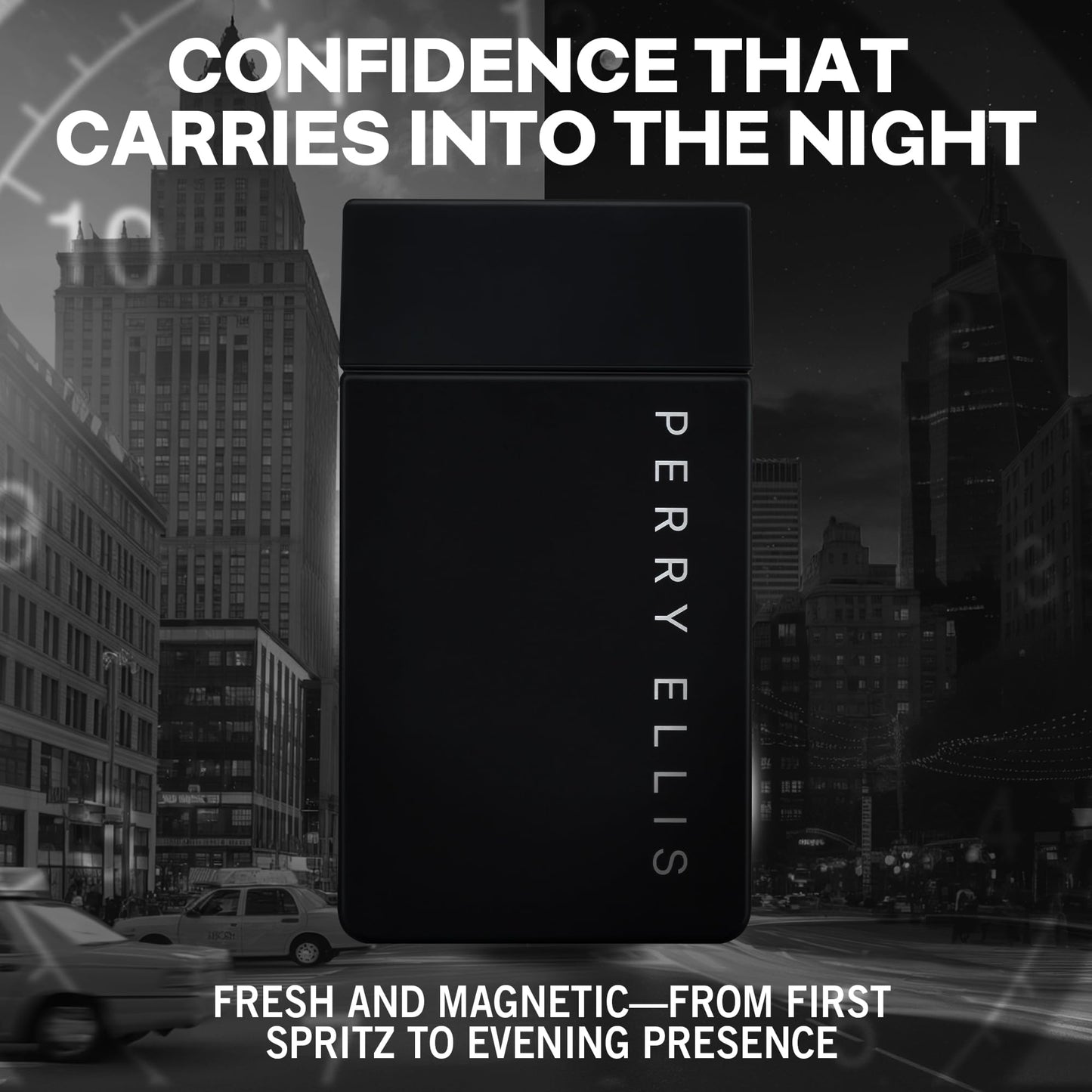 Perry Ellis Midnight Eau De Toilette Spray for Men - Mens Cologne, Long Lasting Perfume, EDT, Fragrance with Notes of Warm Woods, Cinnamon & Amber