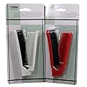 Folding Compact Travel Pocket HAIR BRUSH/COMB, 1 Red 1 White by Le Salon