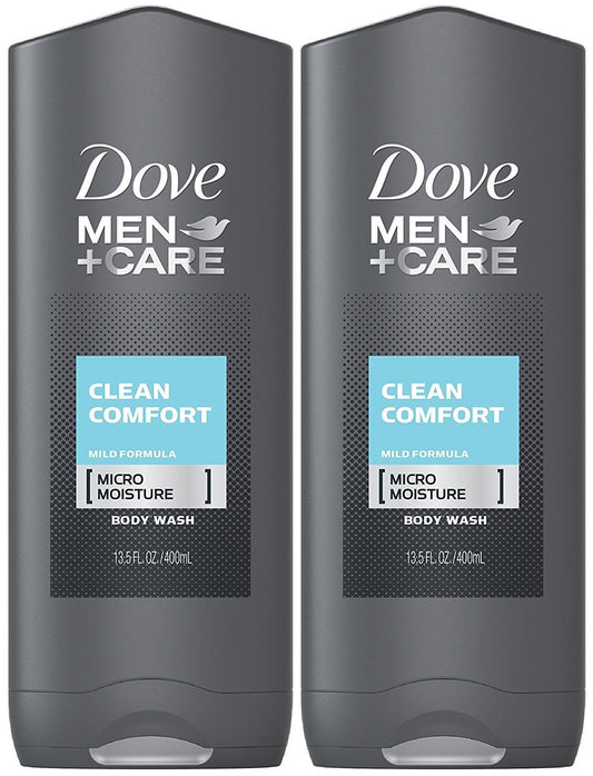 Dove Men + Care Body & Face Wash, Clean Comfort 13.50 oz (Pack of 2)