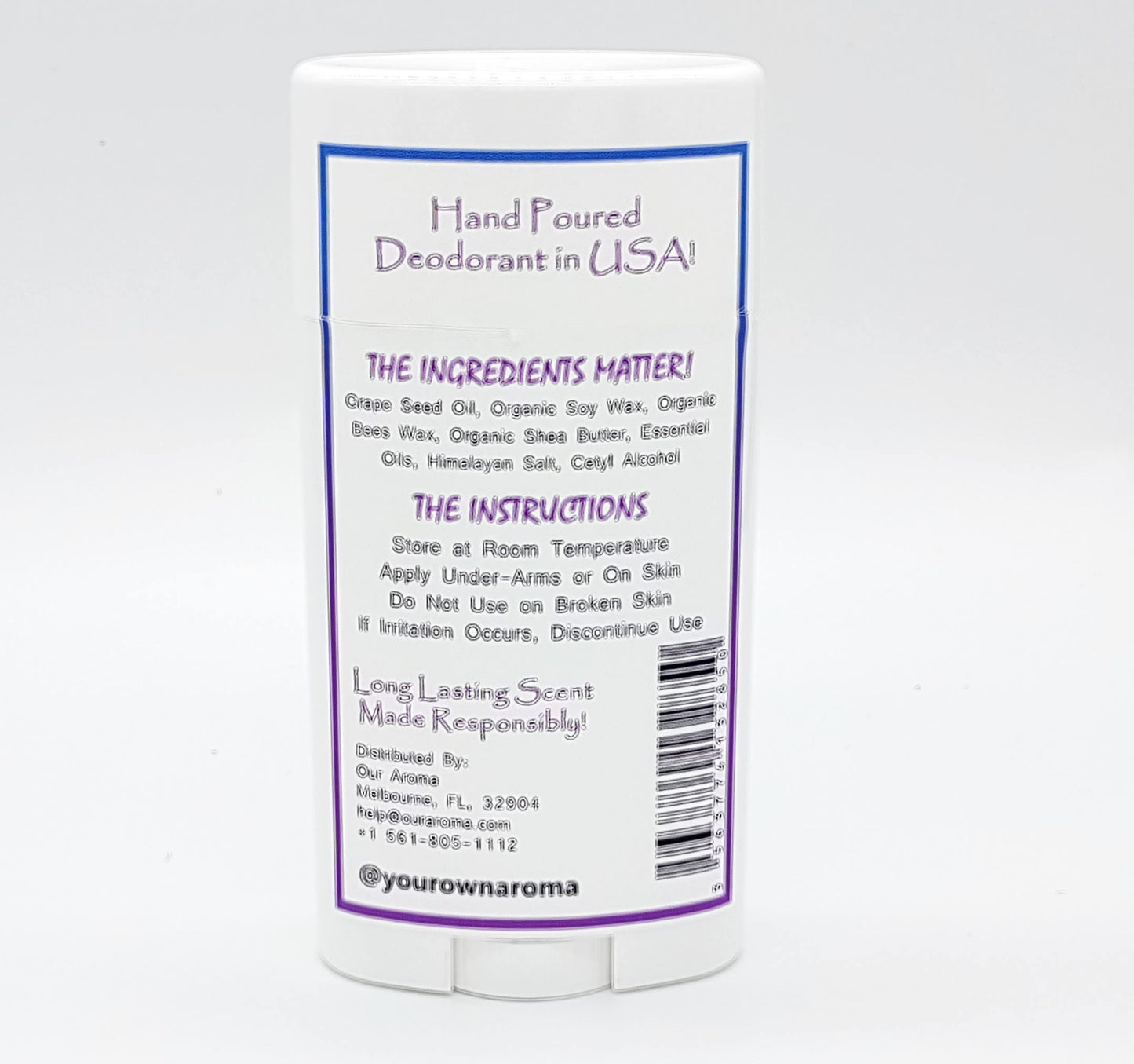 Our Aroma Natural Deodorant for Women - Hand Poured Aluminum Free Deodorant - Gluten Free, Cruelty Free, Free of Parabens - Cool Summer Lavender Scent Beauty and Personal Care Our Aroma