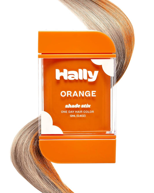 Hally Hair Temporary Hair Color, Shade Stix (Orange) - Hair Makeup Accessories for Kids, Teens & Adults - 12 ml Washable Hair Chalk & Dye