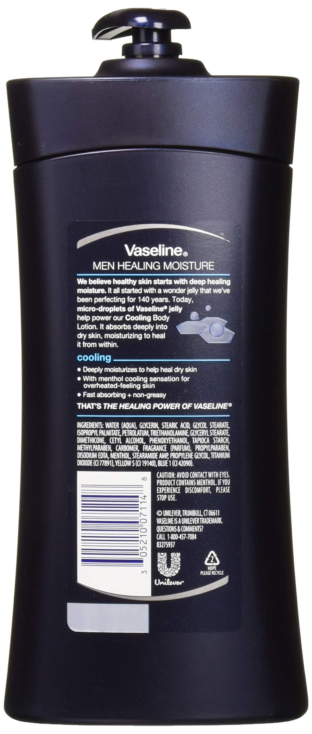 Vaseline Mens 24-Hour Moisture Lotion Cooling 20.3oz (6 Pack)