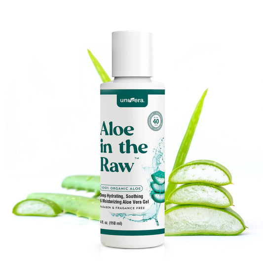 Univera Aloe in the Raw, 100% Pure Organic Aloe Vera Gel, Suitable for All Skin Types, Sunburn Relief, Heals Minor Cuts, Scrapes, & Burns, No Sticky Beauty & Personal Care Univera