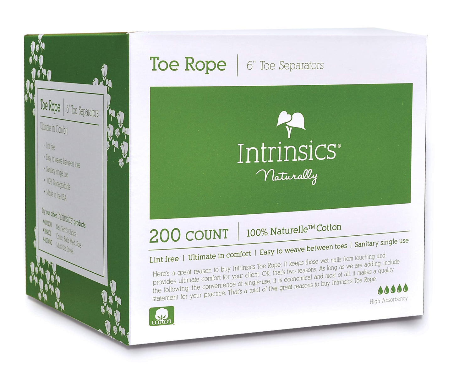 Intrinsics Toe Rope - 6", Cotton Toe Separators, 200 Count Beauty & Personal Care Intrinsics