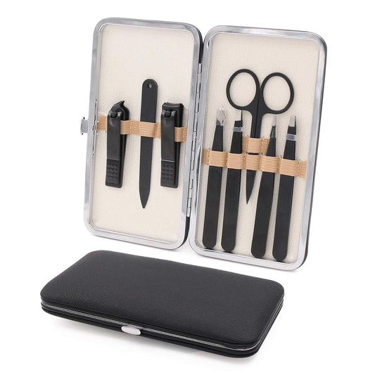 Fangze Tweezers and Fingernail Clippers Kit, 8 Pcs Professional Tweezer Nail Clipper Set Stainless Steel Manicure Tools with Case for Men Women Beauty & Personal Care Fangze