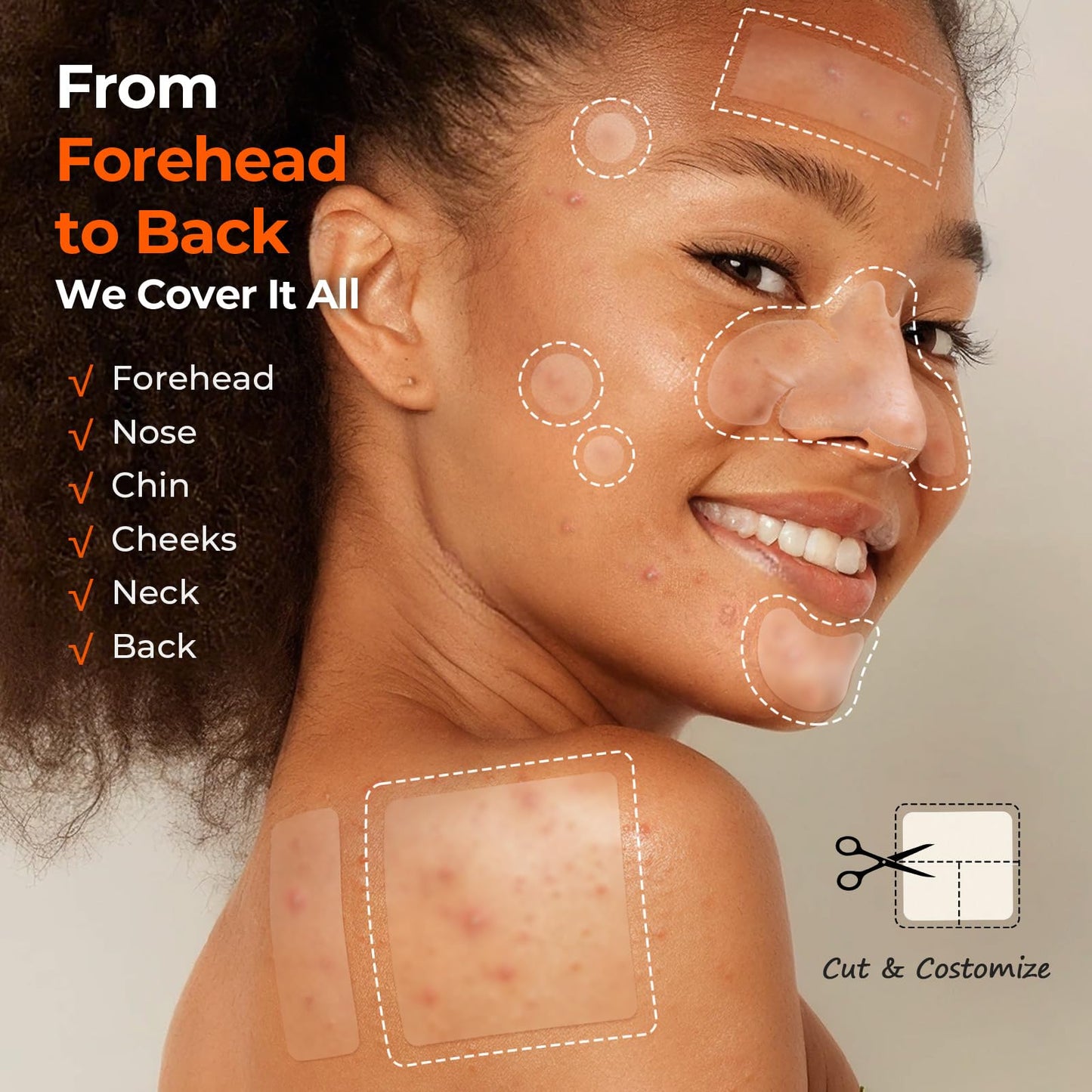 TKTK Pimple Patches for Face, 6 Sizes Hydrocolloid Acne Patch Variety, Large Acne Stickers for Cheeks, Forehead, Chin, Nose, Back Blemishes Zit Beauty and Personal Care TKTK