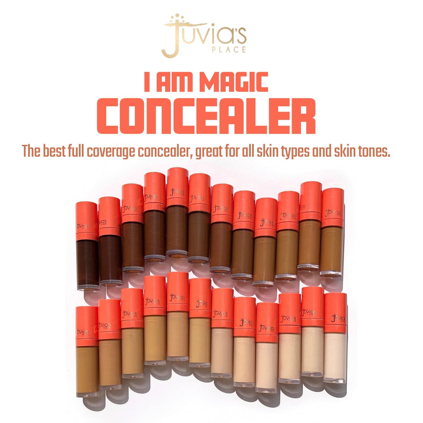 Juvia's Place I Am Magic Liquid Concealer - J2 Deepest Dark with Warm Neutral Undertone / 0.34 fl oz, Full Coverage, Hydrating, Waterproof Makeup