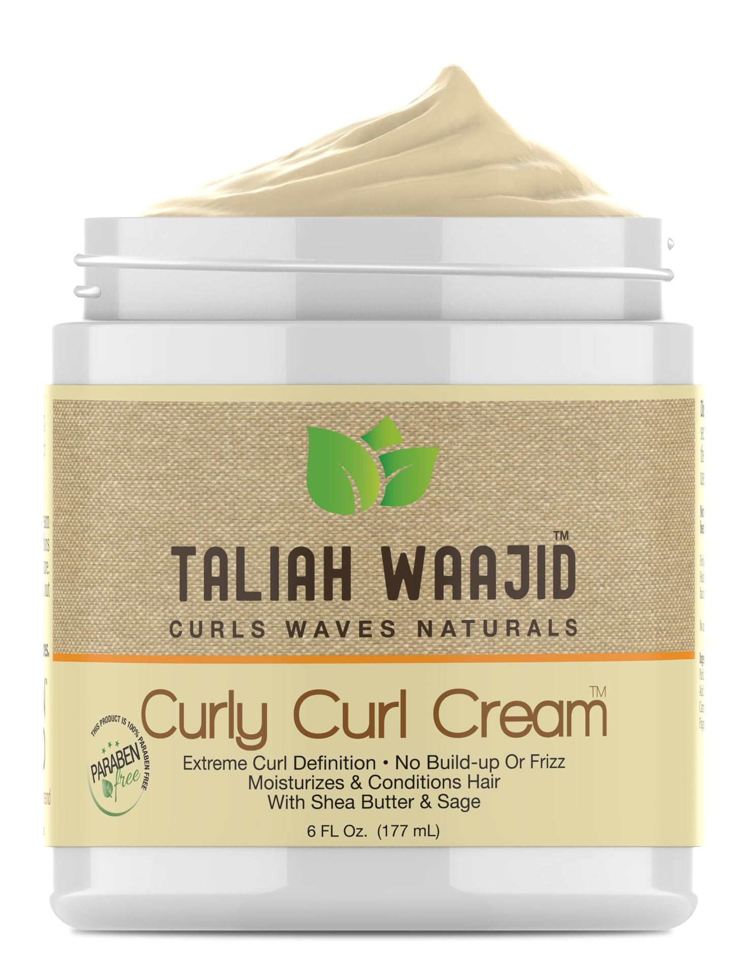 Taliah Waajid Curls Waves Natural - Curly Curl Cream | Extreme Curl Definition Hair Styling Gel | No Build-up or Frizz | 100% Paraben Free | Shea