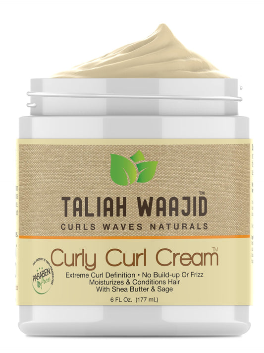 Taliah Waajid Curls Waves Natural - Curly Curl Cream | Extreme Curl Definition Hair Styling Gel | No Build-up or Frizz | 100% Paraben Free | Shea