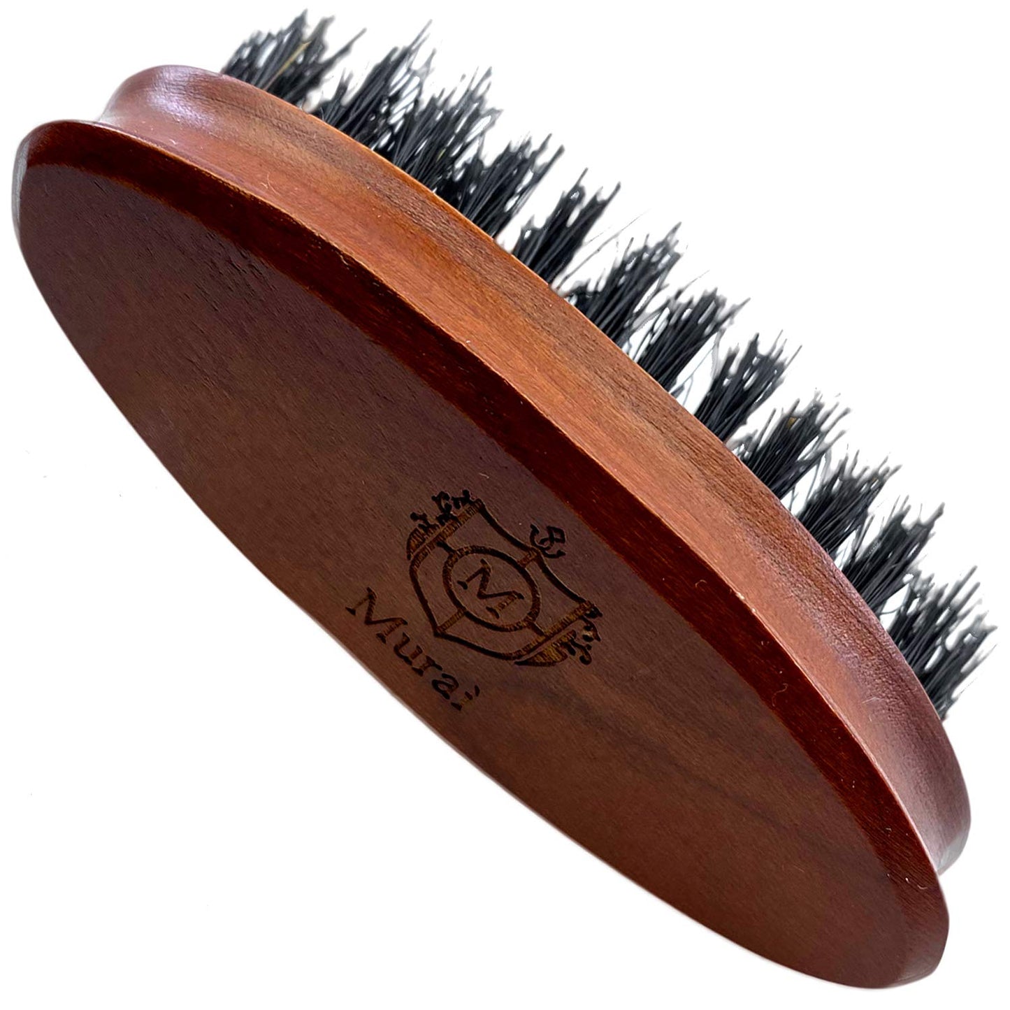 Murai by Giorgio GM4F Firm Boar Bristle Beard Brush - Travel Brush for Men's Skin Care and Grooming - Pocket Oval Beard Brush Beauty and Personal Care GIORGIO