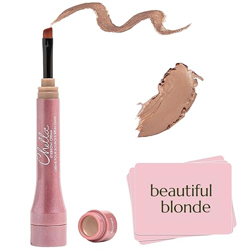 Chella Eyebrow Cream, Beautiful Blonde - Vegan, Cruelty Free, Paraben Free, Gluten Free Eyebrow Pomade Makeup - Long Wearing, Velvet Consistency