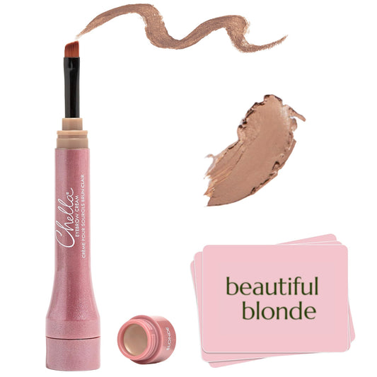 Chella Eyebrow Cream, Beautiful Blonde - Vegan, Cruelty Free, Paraben Free, Gluten Free Eyebrow Pomade Makeup - Long Wearing, Velvet Consistency