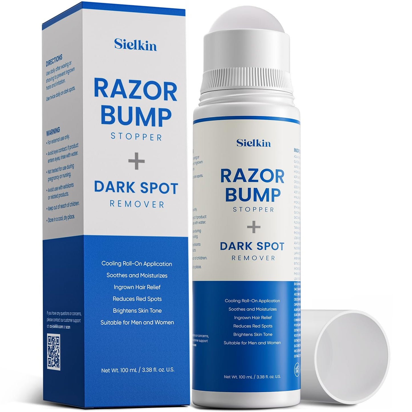 Razor Bump Stopper with Ingrown Hair Treatment: Razor Bumps Treatment for Men and Women, After Shave Solution for Ingrown Hairs and Razor Burns, Roll Beauty and Personal Care Sielkin Default Title