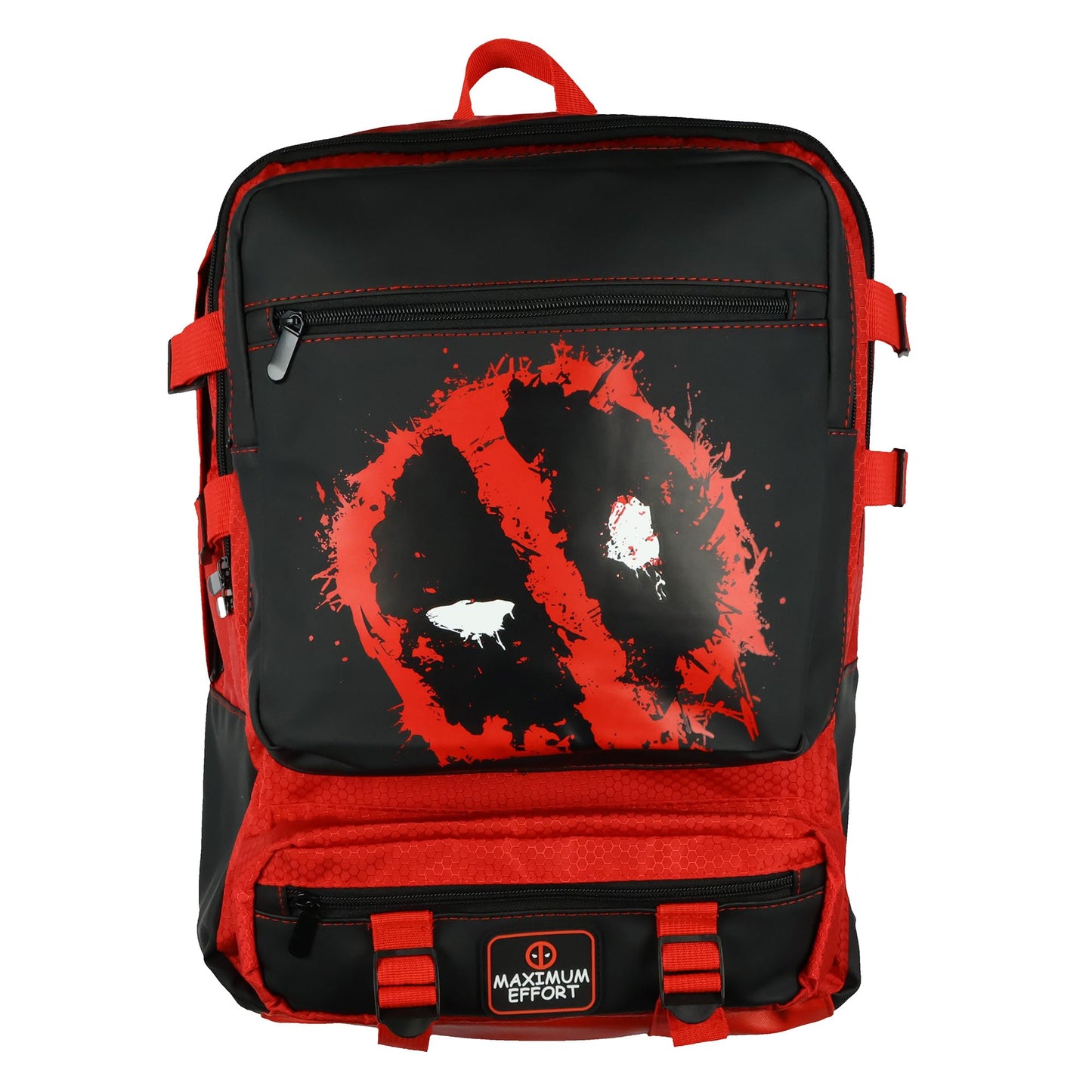 Marvel Deadpool Backpack Maximum Effort Built-Up Utility Laptop Tech Sleeve Book Bag