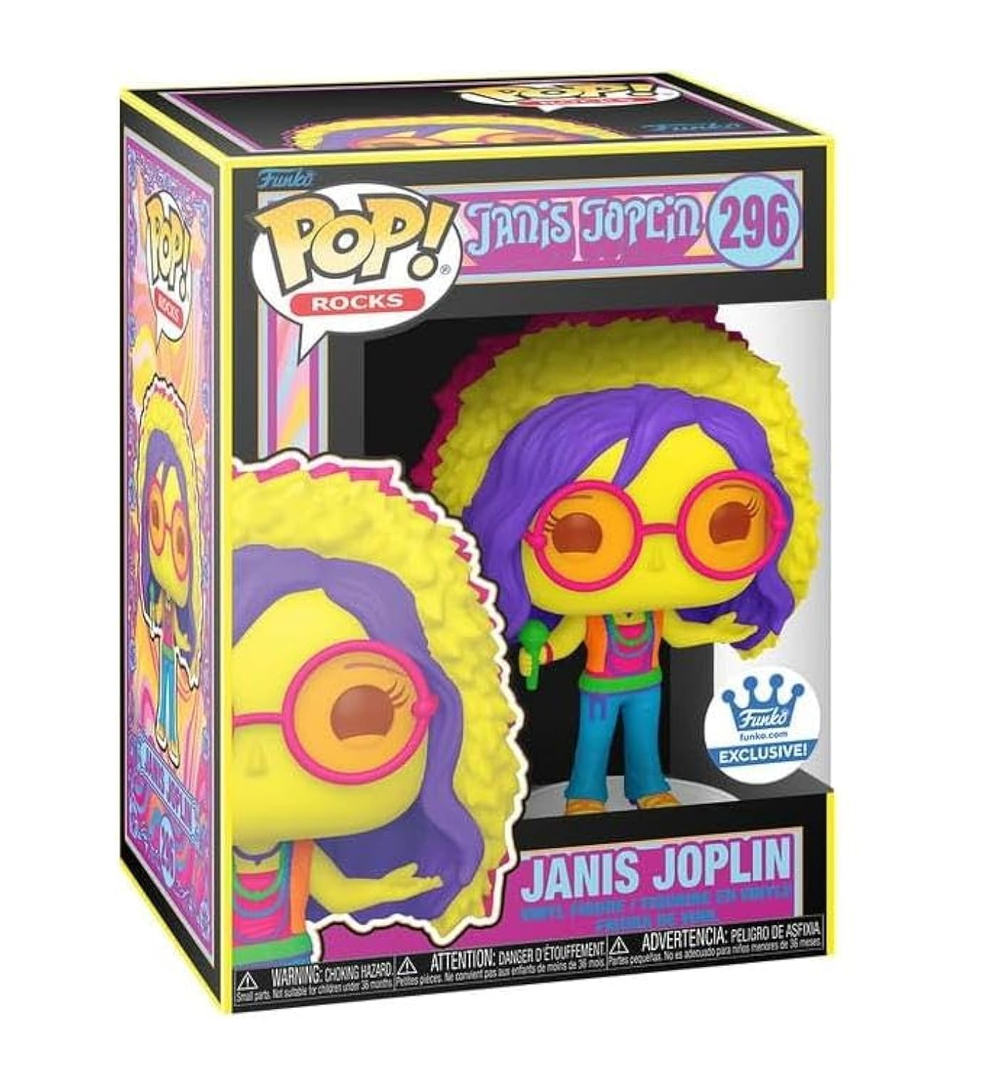 Funko Pop! Janis Joplin (Blacklight) Shop x Fun on The Run 2023 Exclusive