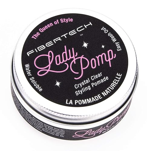 Fibertech - Lady Pomp Womens Styling Pomade - Medium Hold - High Shine - Water Based - 2 oz