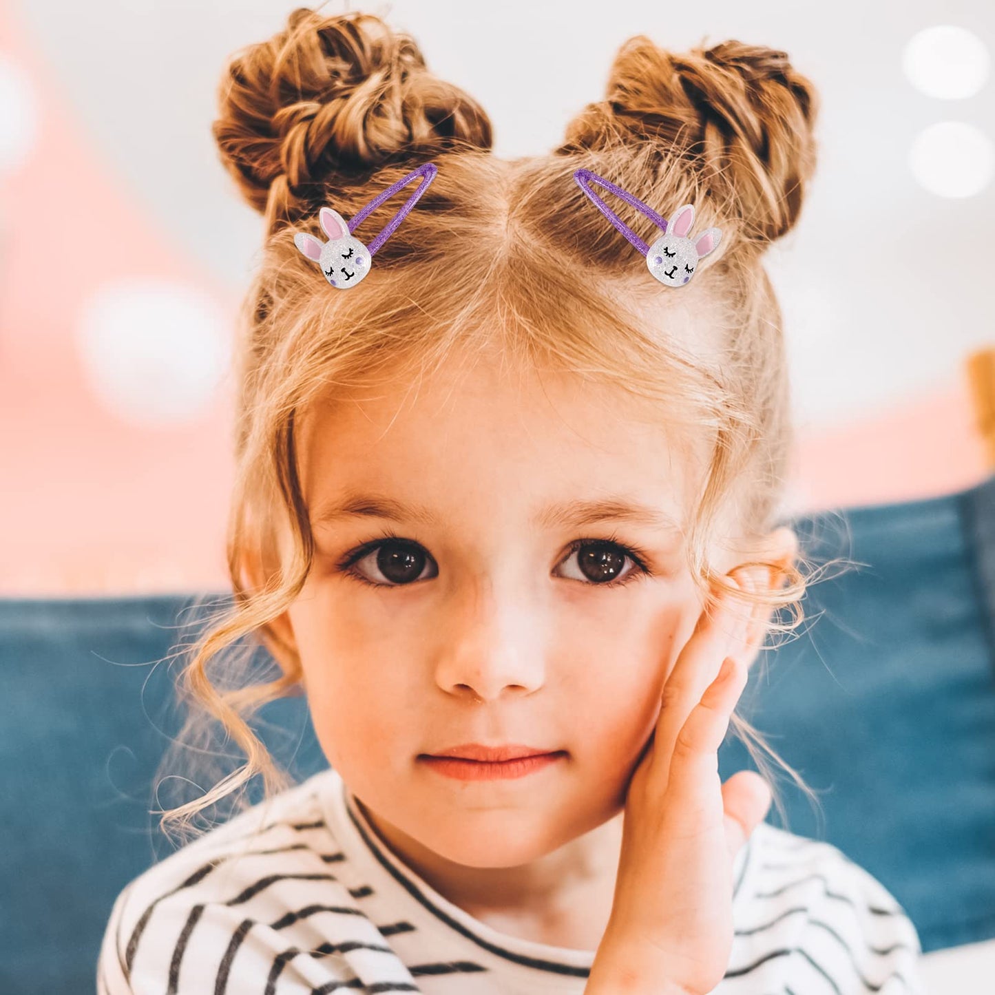 Wingchold 16Pcs Girls Unicorn, Butterfly, Flower, Rabbit Hair Clips - Sparkly Rainbow Hair Accessories for Toddlers, Kids, Hair Clips for Party