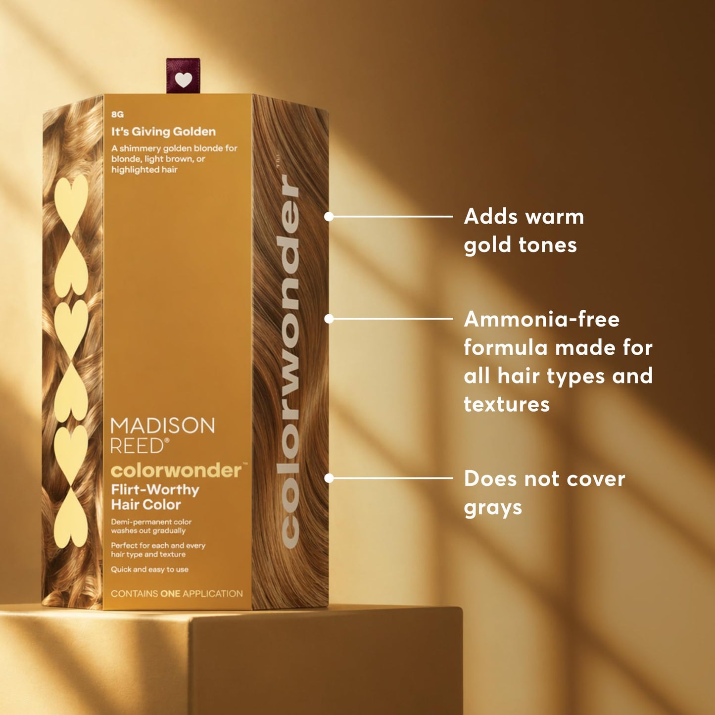 Madison Reed ColorWonder Demi-Permanent Hair Color Kit - 8G Light Golden (It's Giving Golden) | Adds Golden Warmth, Lasts 25 Washes, Ammonia-Free