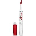 Maybelline Super Stay 24, 2-Step Liquid Lipstick Makeup, Long Lasting Highly Pigmented Color with Moisturizing Balm, Eternal Cherry, Cherry Red, 1