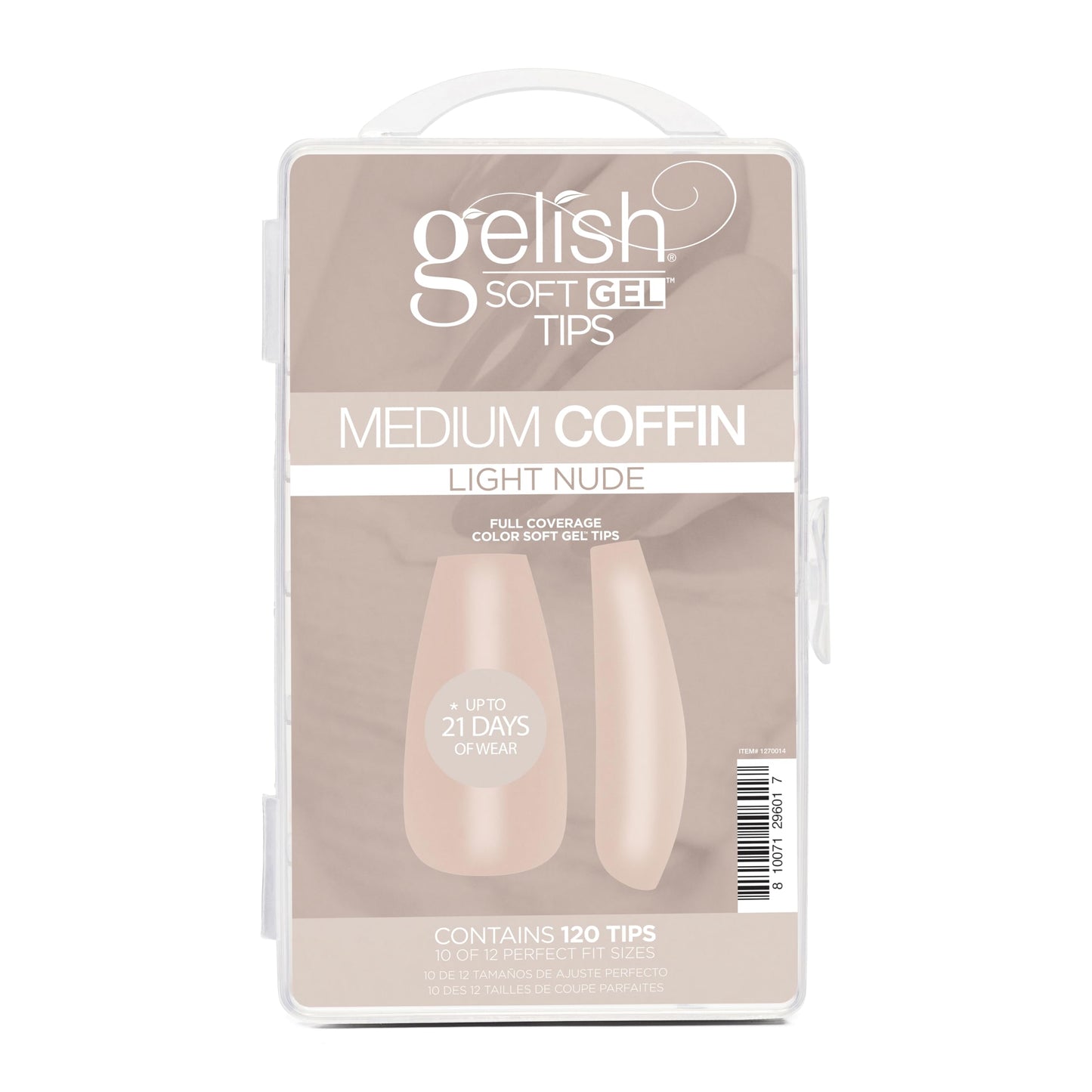 Gelish Nude Soft Gel™ Tips Press on Nails Extension - Light Nude Medium Coffin, 120 Count Beauty & Personal Care Gelish