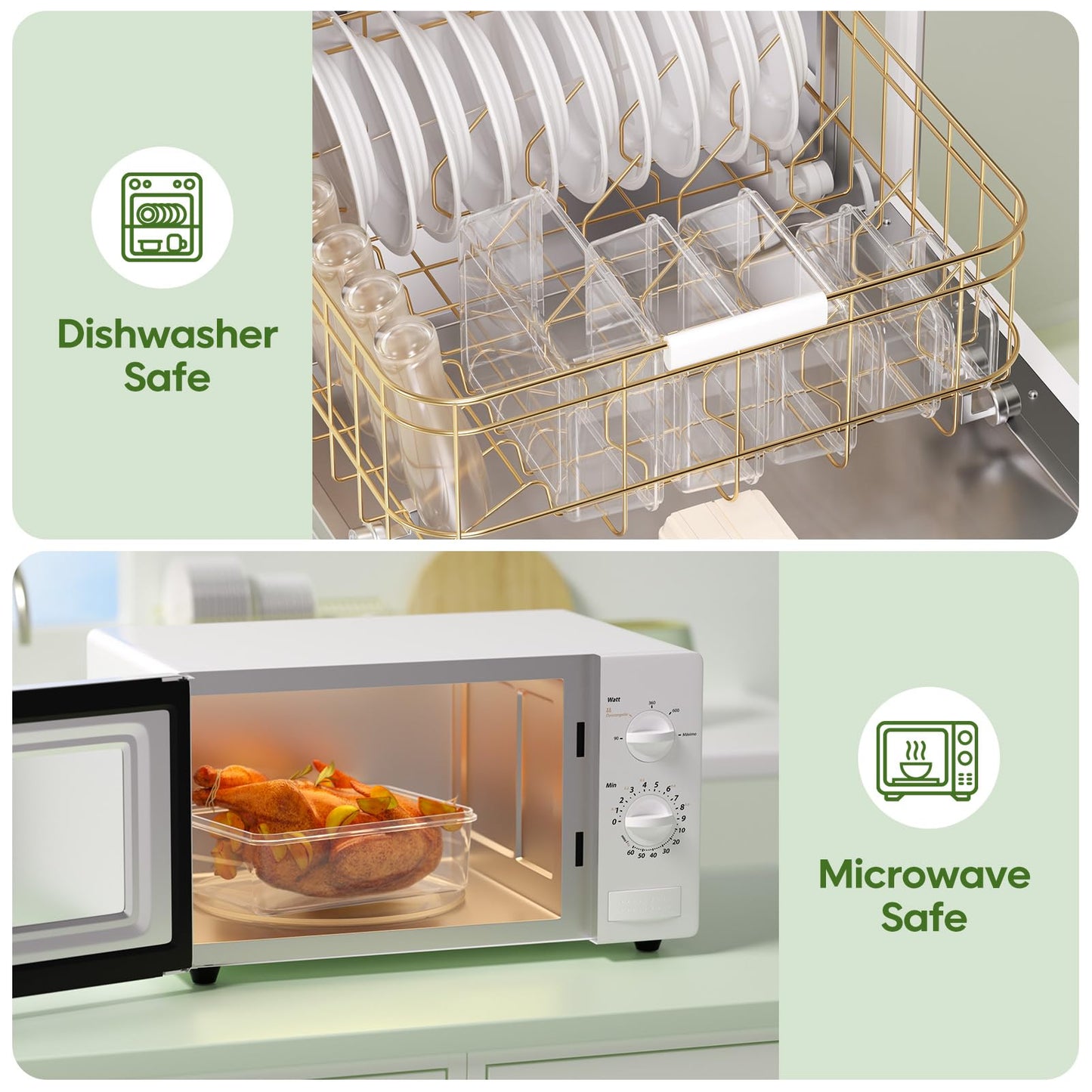 KEMETHY 36-Piece Food Storage Containers with Lids(18 Container & 18 Lid), Plastic Food Containers for Pantry & Kitchen Storage and Organization…