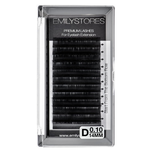 EMILYSTORES Eyelash Extensions 0.10mm Thickness D Curl Length 14mm Volume Individual eyelashes Natural-Looking Single Size For Lash Extension