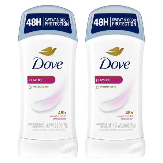 Dove Invisible Solid Antiperspirant Deodorant Stick 2 Count Powder, for Women, For All Day Underarm Sweat & Odor Protection 2.6 oz Beauty and Personal Care Dove