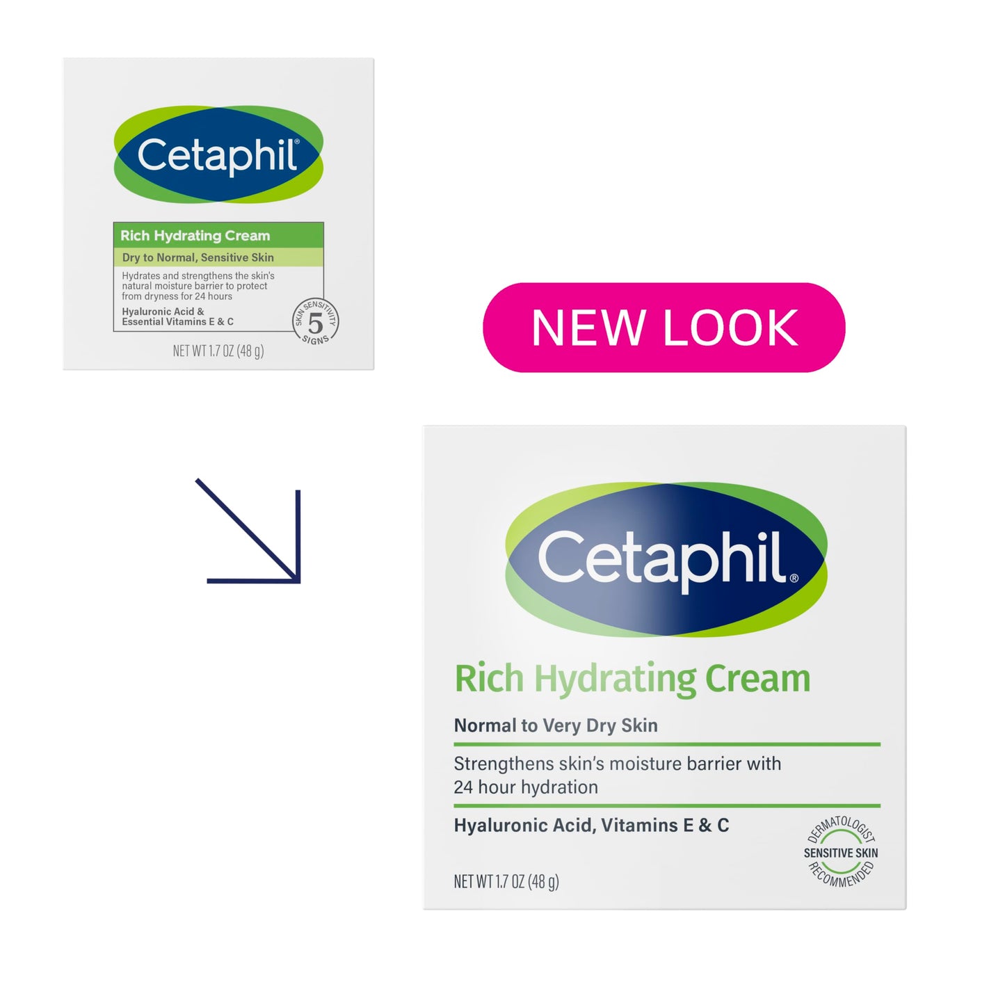 CETAPHIL Rich Hydrating Night Cream For Face, With Hyaluronic Acid, 1.7 oz, Moisturizing Cream For Dry To Very Dry Skin, No Added Fragrance