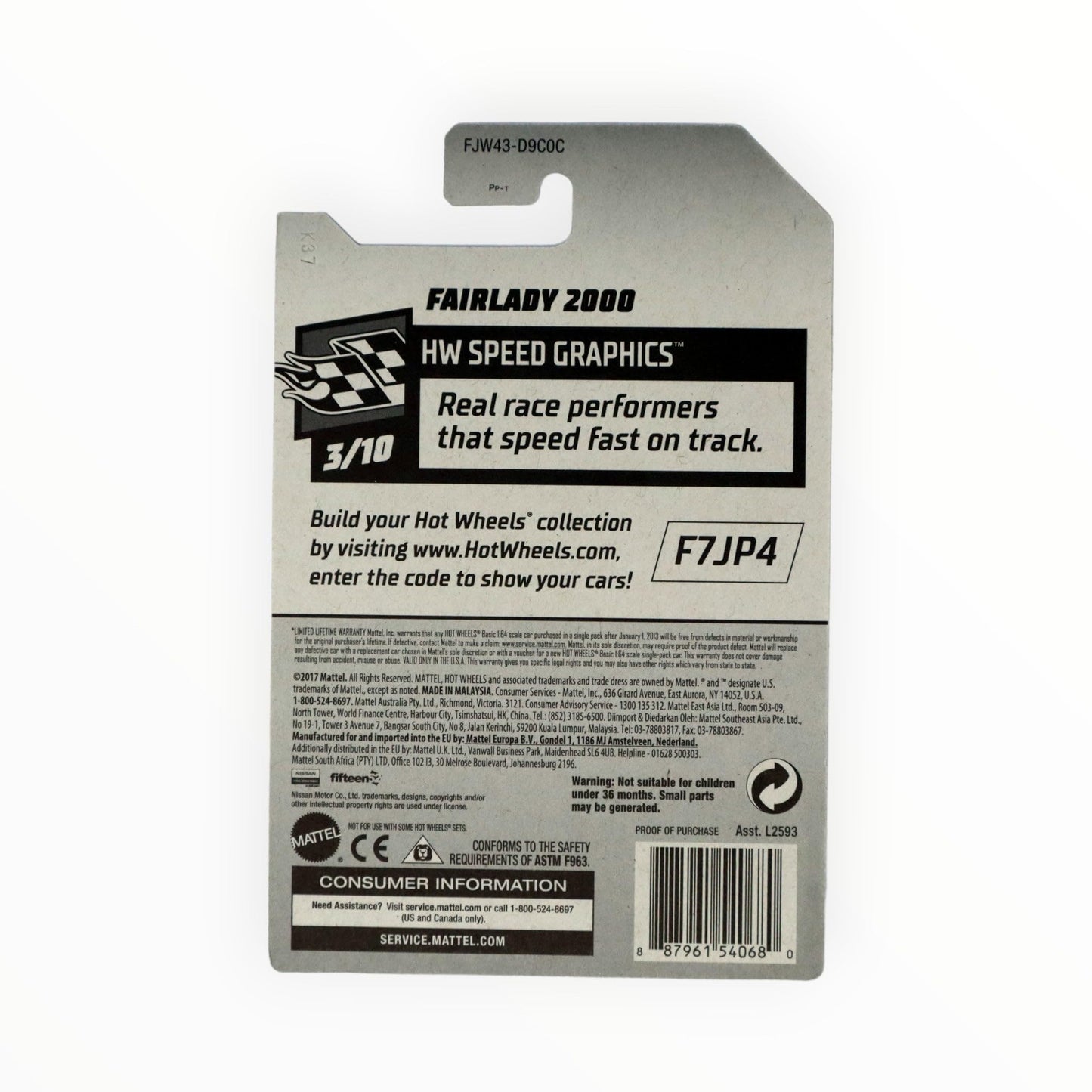 Hot Wheels 2018 50th Anniversary HW Speed Graphics Datsun Fairlady 2000 55/365, Light Blue