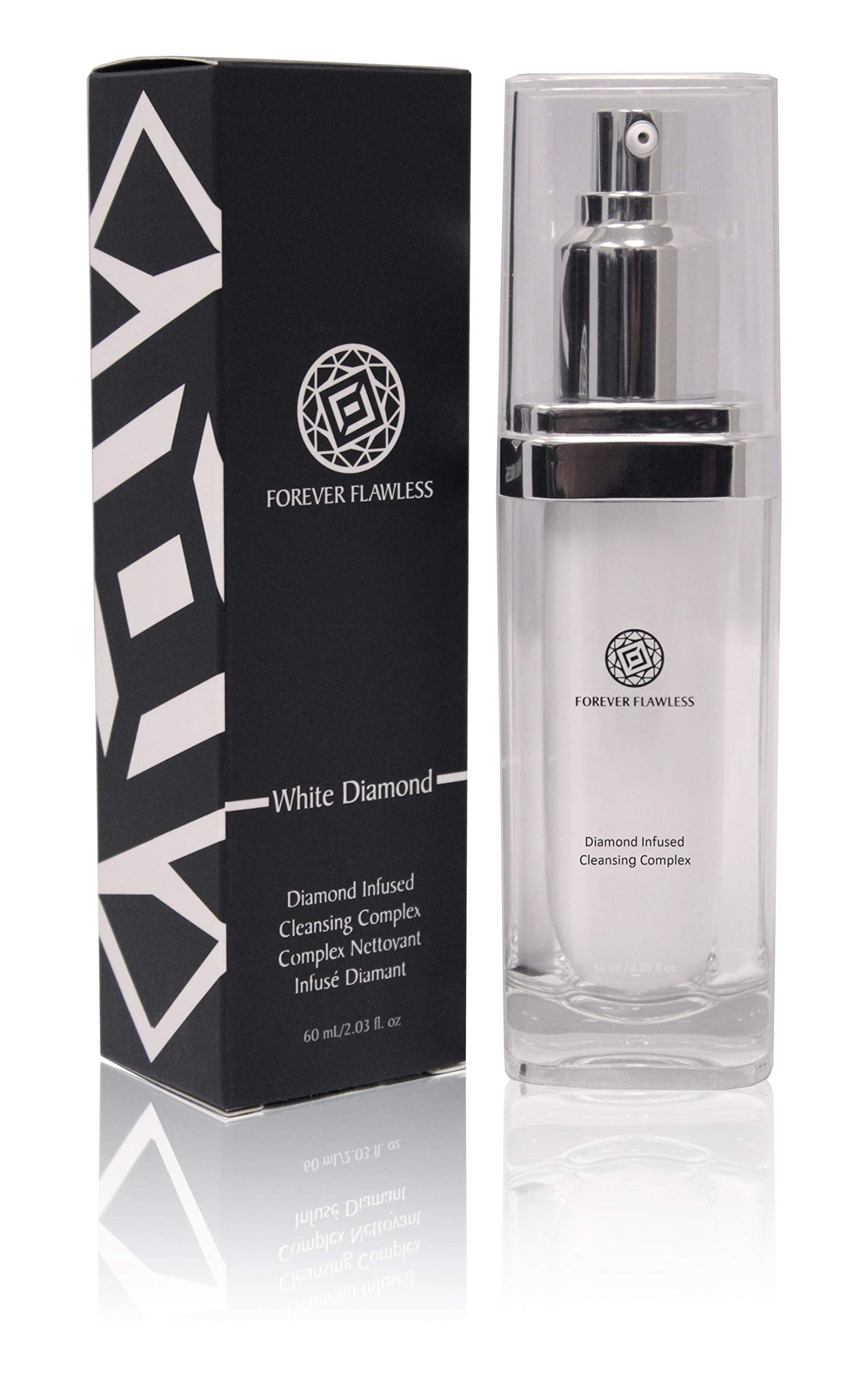 Forever Flawless Diamond Infused Facial Cleanser - Anti-Aging, Hydrating Face Wash with Vitamins A & E and Antioxidants - Gentle Daily Cleanser