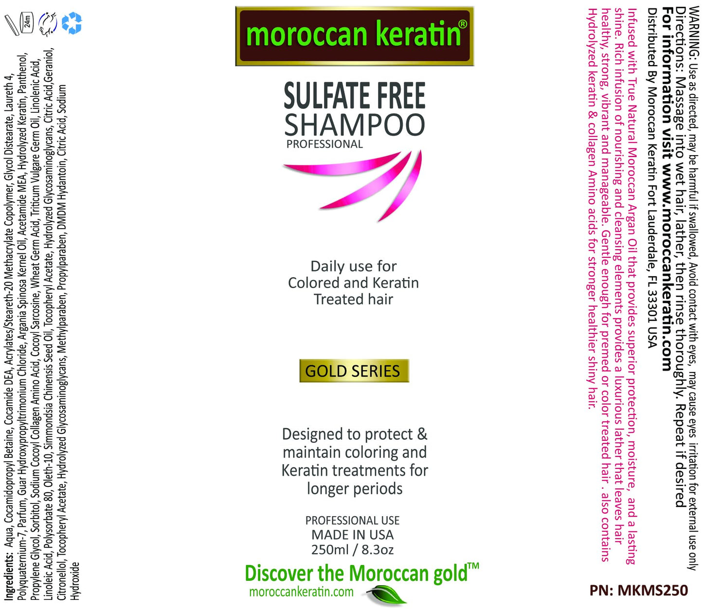 Moroccan Keratin Sulfate Free Shampoo & Conditioner Set Infused with Moroccan Argan Oil