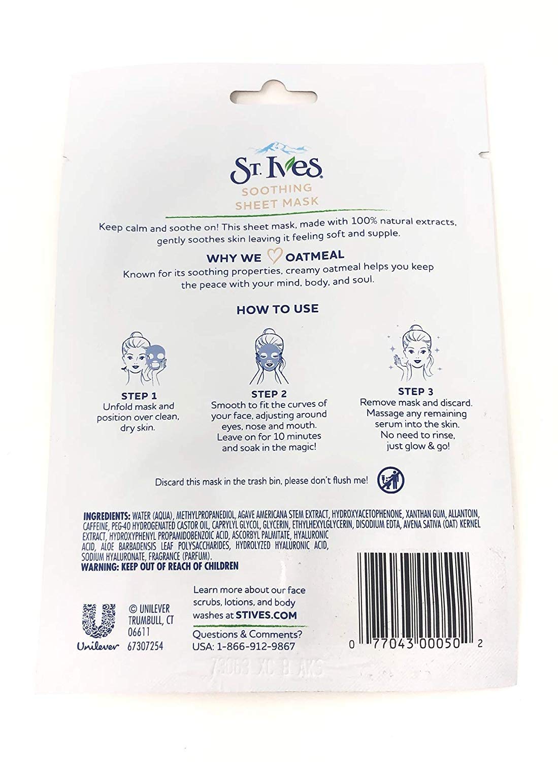 St Ives Sooth Oatmeal Sheet Mask