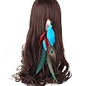 Suoirblss 1 Pc Handmade Boho Hippie Hair Extensions with Feather Clip Comb Hairpin Headdress DIY Accessories for Women Lady