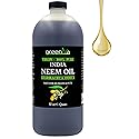 GreenIVe 100% Organically Grown Neem Oil, Cold-Pressed Virgin, Pure & Natural, 32 oz - Ideal for Gardening, Skin Care, Hair Care & Pet Care
