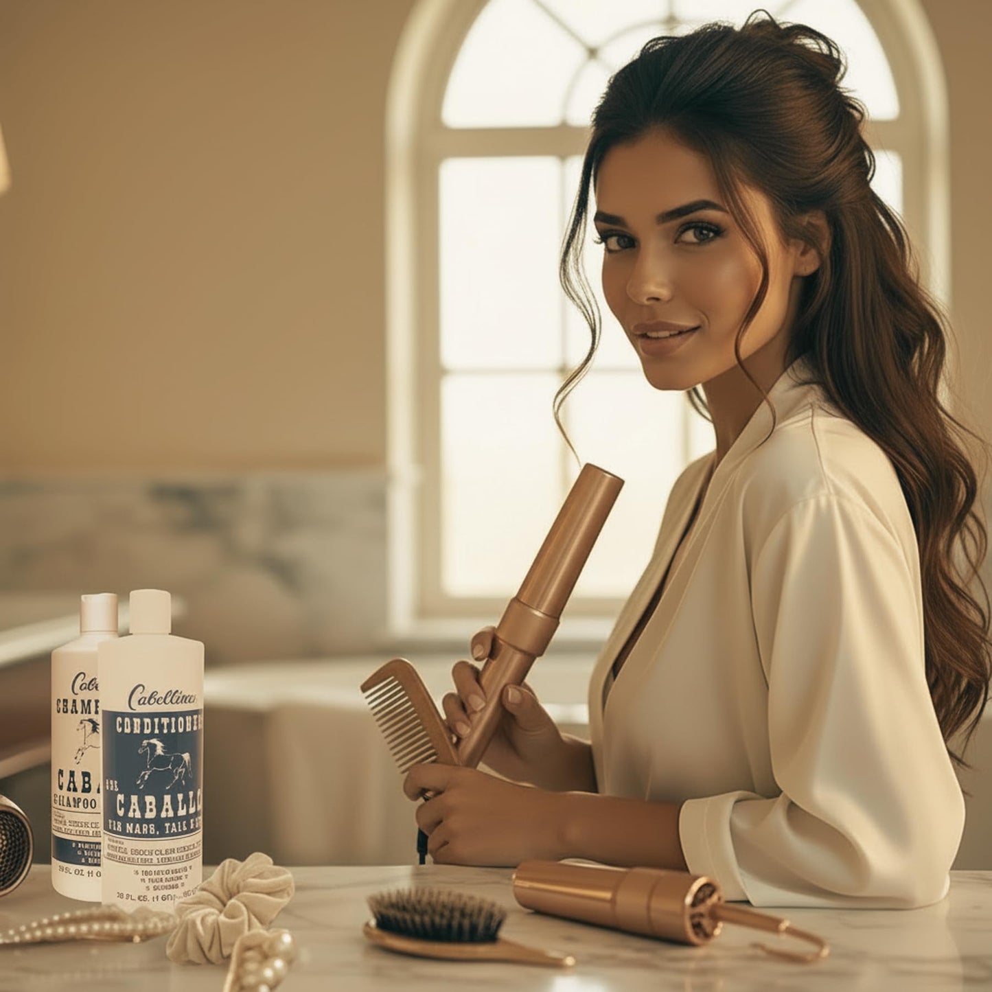 Cabellina Shampoo and Conditioner del Caballo, Enhance Volume and Shine with Horsetail Plant Extract, All Hair Type, 32 FL Oz Each, 2 Bottles