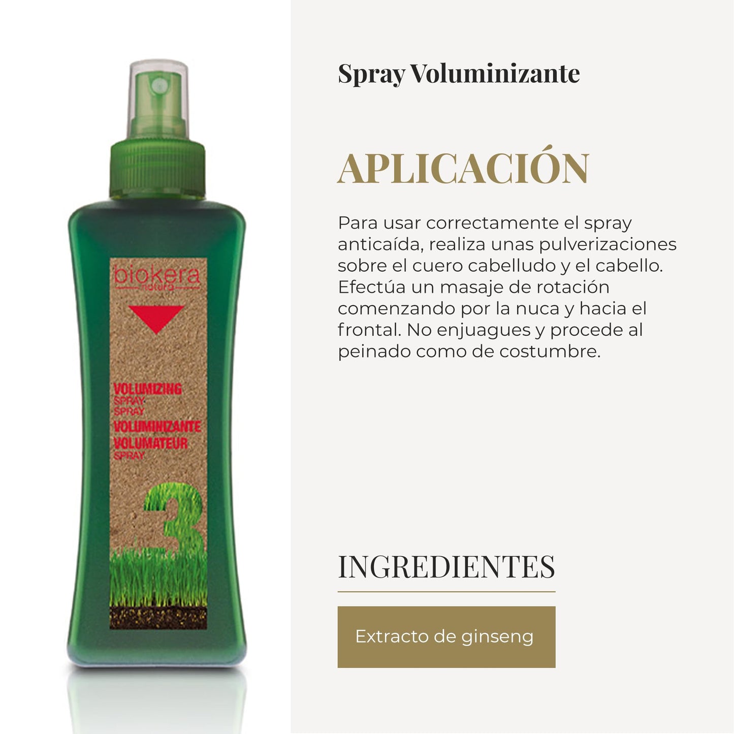 Salerm Biokera Natura Volumizing Spray for Unisex, 10.1 Ounce